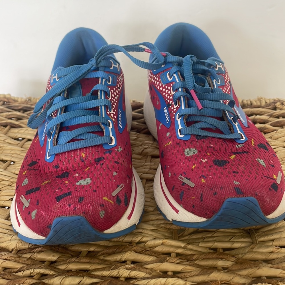 Brooks Ghost 14 Running Shoes Blue & Pink Graffiti Size 7.5 - Picture 7 of 11